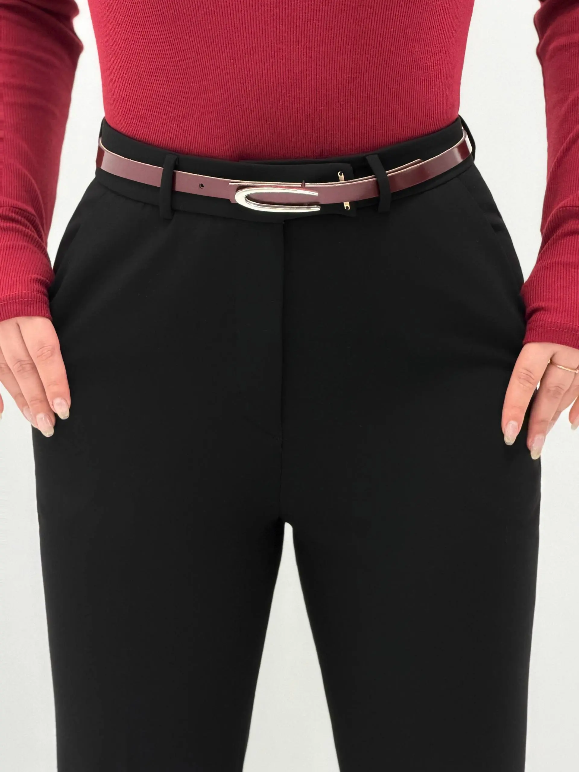 3410-شلوار بوت کات ترک مشکی